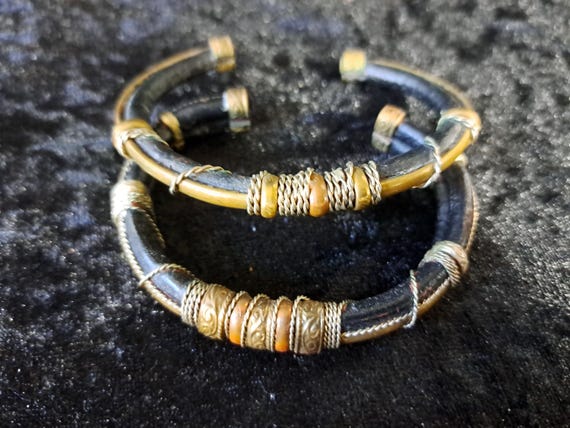 Assorted Bangles, Vintage 1970s Brass Bracelets, … - image 4