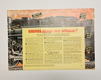 1949 Lionel Train Catalog, Vintage Model Train Catalogue, Mid Century Lionel Reference