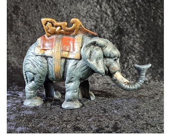 Cast Iron Mechanical Elephant Bank, Vintage, Working Bank