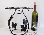 Wine Glass and Bottle Rack, Vintage Metal Italian European Style Kitchen Dining Decor Vertical Storage