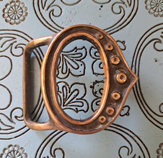 Tech Ether 'Pythoness' 70's Brass Belt Buckle, Ra… - image 1