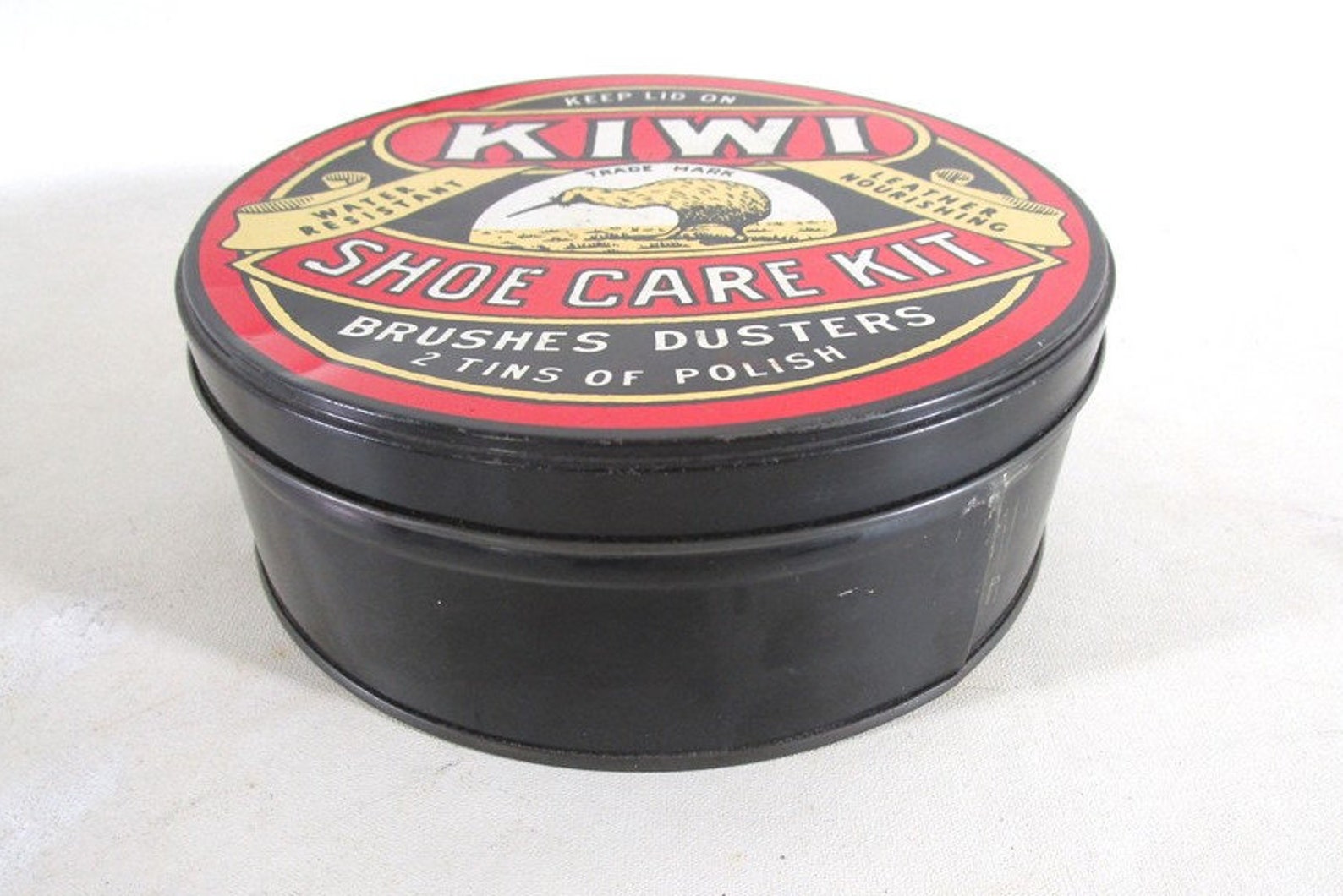 Kiwi Shoe Care Kit Tin Vintage Large Empty Leather Polish Etsy