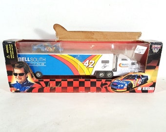 Joe Nemechek Bell South Transporter and Race Car, New In Box, Vintage Unopened Long Hauler and Car Nascar Memorabilia, Unopened Original Box