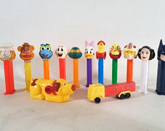 Vintage Pez Dispenser Collection, 80s & 90s Characters, 13 Count, Party Favors