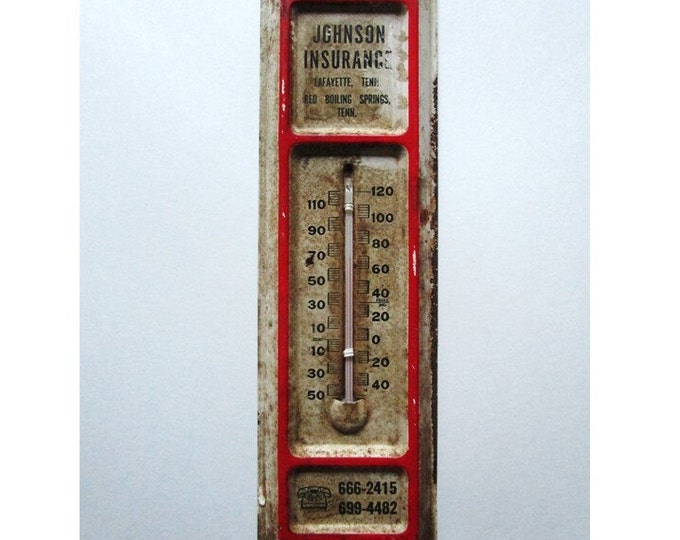 Advertising Thermometer Vintage Johnson Ins. Lafayette TN Etsy