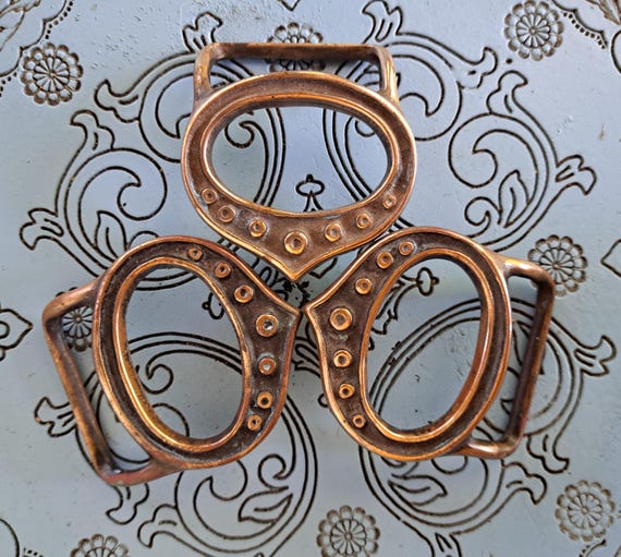 Tech Ether 'Pythoness' 70's Brass Belt Buckle, Ra… - image 5