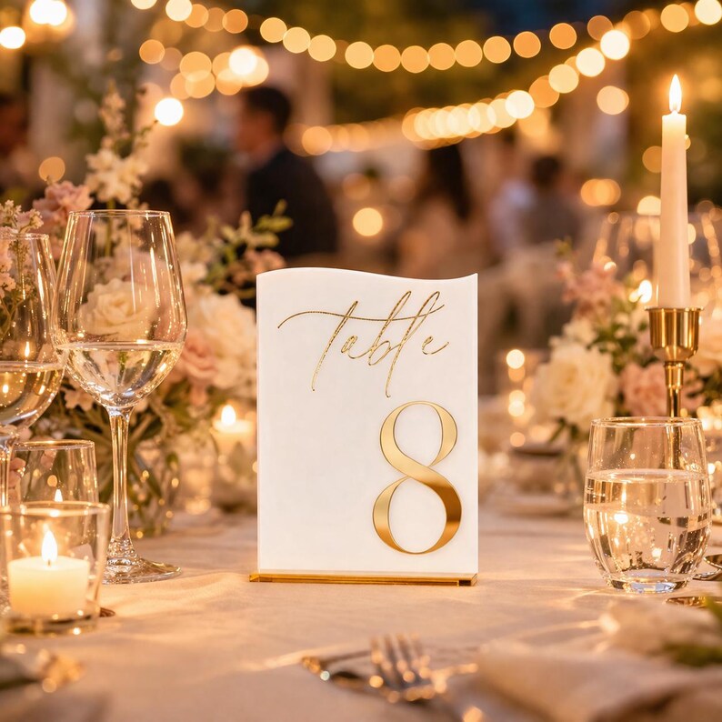 Number Display Reception Modern Acrylic Wedding Table Numbers With Stands, Reception Table Decor ...