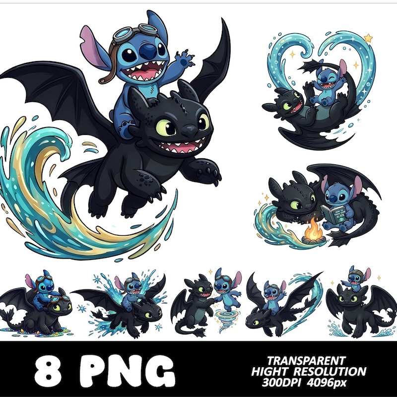 Stitch Toothless - Etsy