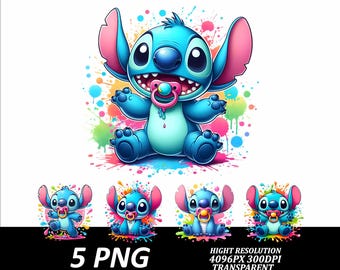 Stitch Baby PNG Clipart Set, Sublimation Designs (Digital Download)