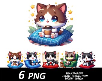 Kitten Clipart PNG Design Cute Baby Cat Clipart High Quality Sublimation Digital Download Cat Clipart PNG Kitten PNG Bundle Pets