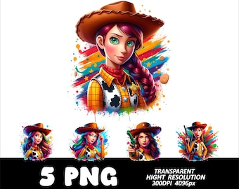 Toy Story Jessie Design Clipart, Toy Story PNG Cartoon Sublimation Watercolor Design Digital Download High Resolution New style Jessie