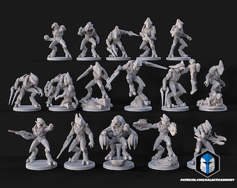Halo Flashpoint - Halo Elite Miniatures  Poses 1 - 16 Resin 3d printed Raw