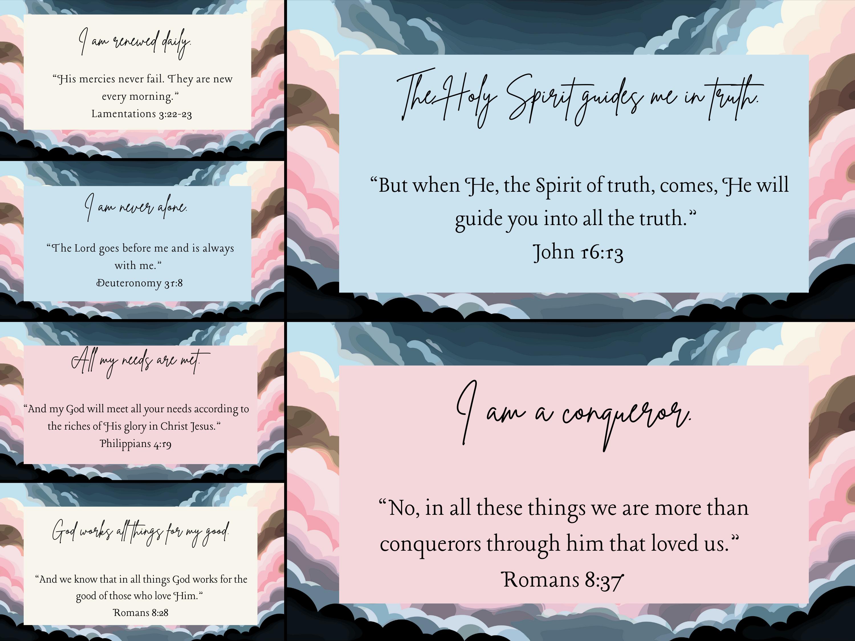 41 Scripture Affirmation Cards, Bible Verse, Self Care, Easy Download ...