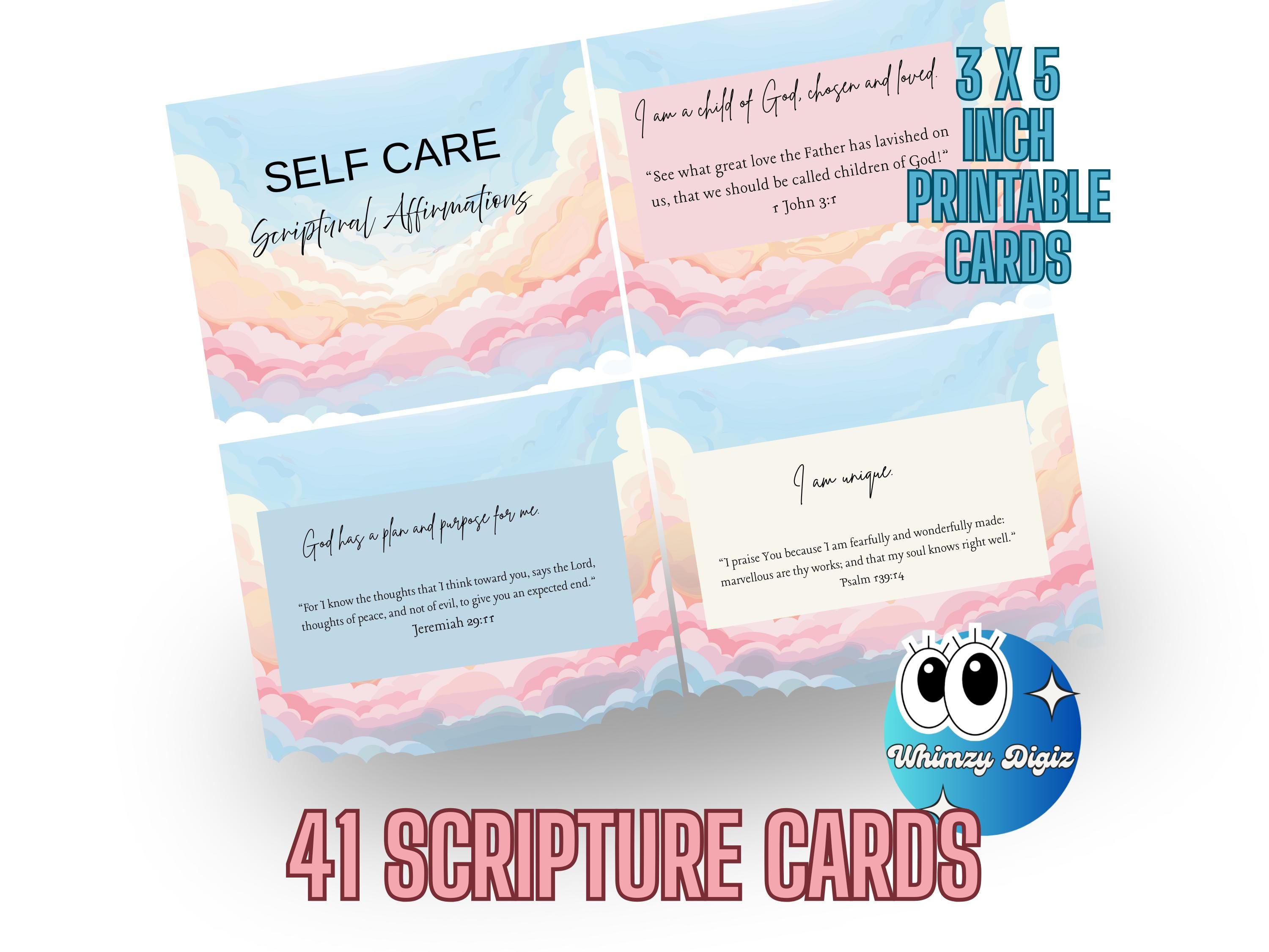 41 Scripture Affirmation Cards, Bible Verse, Self Care, Easy Download ...
