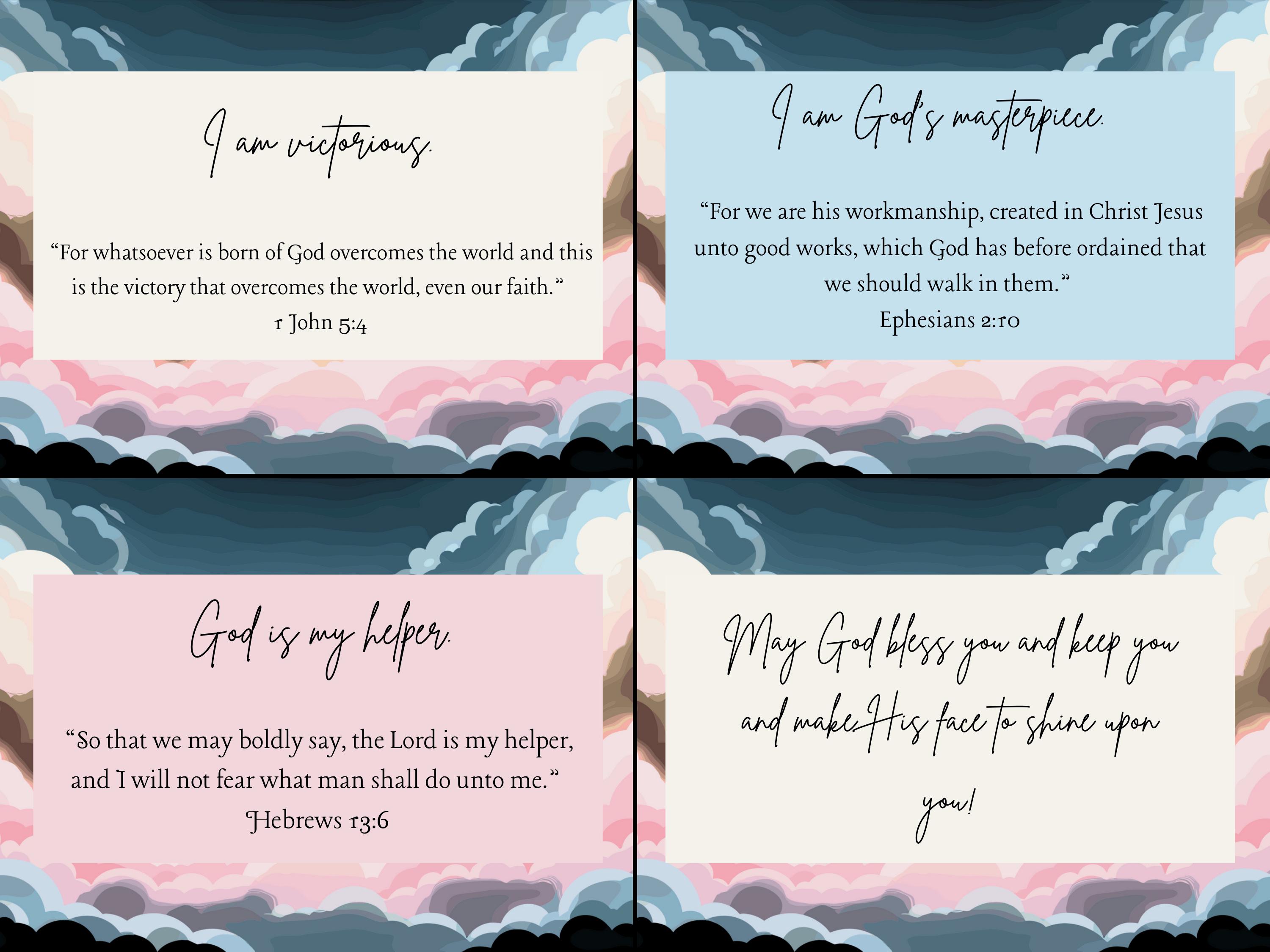 41 Scripture Affirmation Cards, Bible Verse, Self Care, Easy Download ...