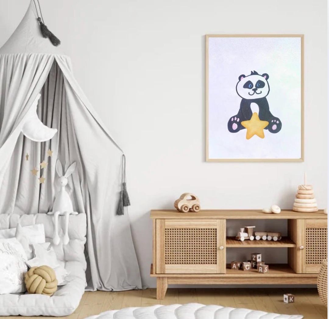 Nursery Wall Art Single Panda Print - Etsy