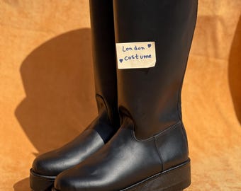 Dark lord villain Inspired Leather Cosplay Boots – Sith Lord Armor Footwear