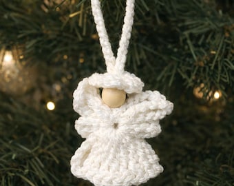 Handmade Crochet Angel Ornament - White Christmas Angel, Faith-Inspired Tree Decoration, Gift of Hope