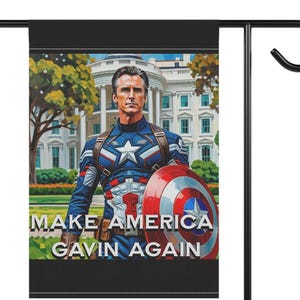 Bannière de jardin Gavin Newsom Captain America - Produits dérivés subtils anti-atout - Drapeau anti MAGA - Cadeau démocrate - Anti républicain image 6