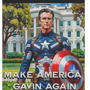 Bannière de jardin Gavin Newsom Captain America - Produits dérivés subtils anti-atout - Drapeau anti MAGA - Cadeau démocrate - Anti républicain image 10