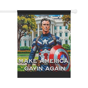 Bannière de jardin Gavin Newsom Captain America - Produits dérivés subtils anti-atout - Drapeau anti MAGA - Cadeau démocrate - Anti républicain image 8