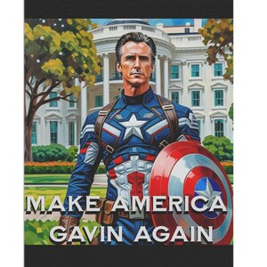 Bannière de jardin Gavin Newsom Captain America - Produits dérivés subtils anti-atout - Drapeau anti MAGA - Cadeau démocrate - Anti républicain image 7