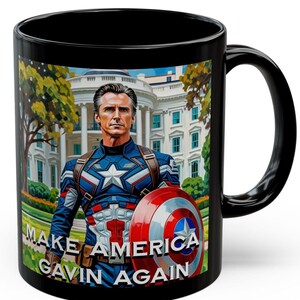Gavin Newsom Captain America Mug - Subtle Anti Trump Merch - Anti MAGA Mug - Political Satire - Political Mug - Democrat Gift image 9