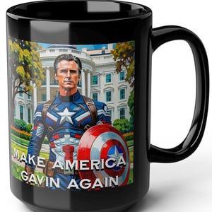 Gavin Newsom Captain America Mug - Subtle Anti Trump Merch - Anti MAGA Mug - Political Satire - Political Mug - Democrat Gift image 15