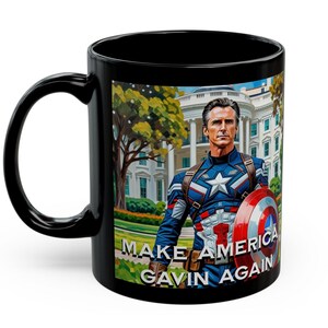 Gavin Newsom Captain America Mug - Subtle Anti Trump Merch - Anti MAGA Mug - Political Satire - Political Mug - Democrat Gift image 7