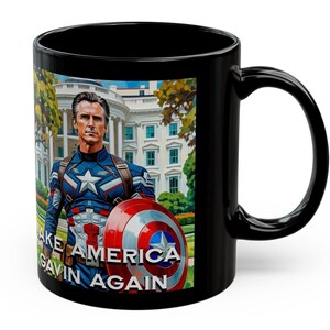 Gavin Newsom Captain America Mug - Subtle Anti Trump Merch - Anti MAGA Mug - Political Satire - Political Mug - Democrat Gift image 6