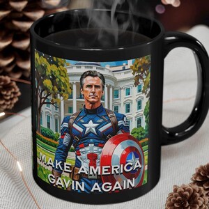 Gavin Newsom Captain America Mug - Subtle Anti Trump Merch - Anti MAGA Mug - Political Satire - Political Mug - Democrat Gift image 10