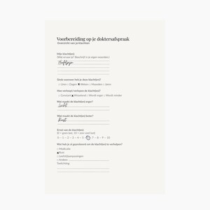 Vorbereitung auf einen Arzttermin – PDF zum Ausdrucken – Übersicht über Beschwerden und Gesundheitsdaten