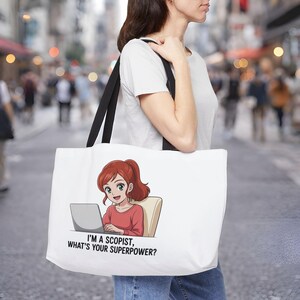 Scopist Tote Bag  Im a Scopist Whats Your Superpower Scopist Gift Work From Home Bag Schoolbook holder Laptop