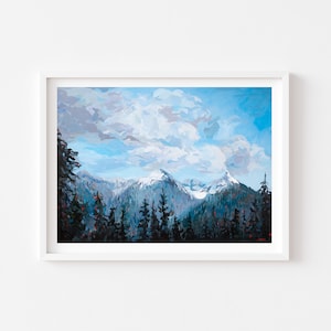 Mountain Views in Whistler British Columbia // Painting of  Wedge Mountain // Art Print of Mountain Landscape // Original by Joanne Hastie