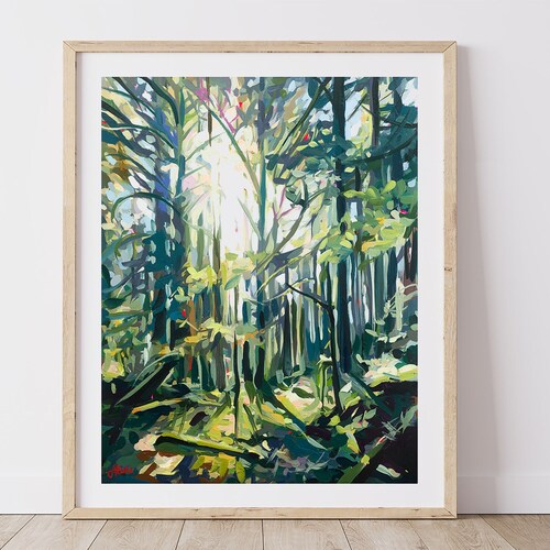 Warm Sunlight // Sunrise Art Print of Forest by Vancouver - Etsy