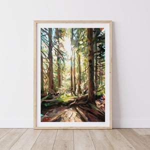 Along the Climb Art Print // Forest Painting by Vancouver Artist Joanne Hastie // North Vancouver // British Columbia Rainforest