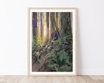 Rooty Ridge // Fine Art Print by Joanne Hastie // Vancouver Wall Decor // Nature Art Sunlit Forest