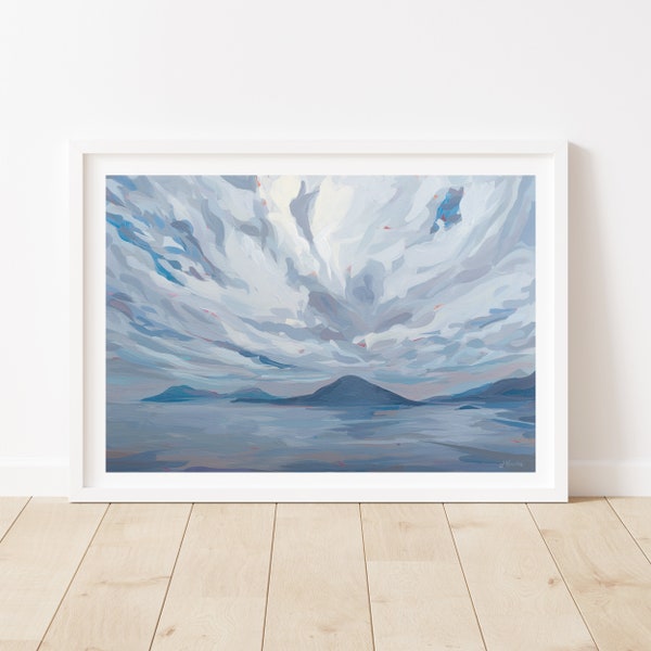 Sea to Sky // Vancouver British Columbia Highway views // Landscape Wall Decor // Painting of Nature Water & Clouds