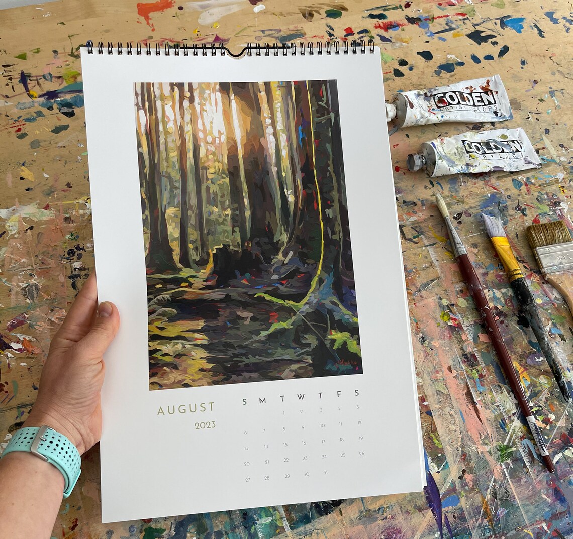 2023 Forest Wall Calendar Monthly Calendar Art Paintings 12 Etsy