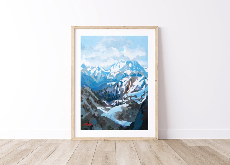Whistler Mountain View // Print of Painting by Canadian Artist Etsy
