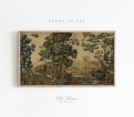 Frame TV Art, Antique Pastoral Wall Tapestry, TV Screensaver (Digital download)