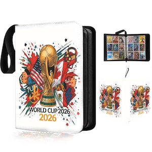 soccer card binder 900 Pockets, 50 Sleeves Large Soccer Binder 3 Ring Zipper Trading Cards Holder 9 Pocket, Sport Card Collection Folder Book Storage Organizer, Album Case Protector Collector Gift : Toys & Games ring binder Soccer Card Binder 4 Pocket