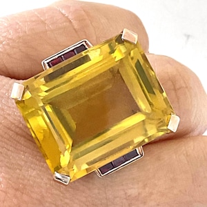 Pre-owned 14k Gold Citrine and Ruby Ring