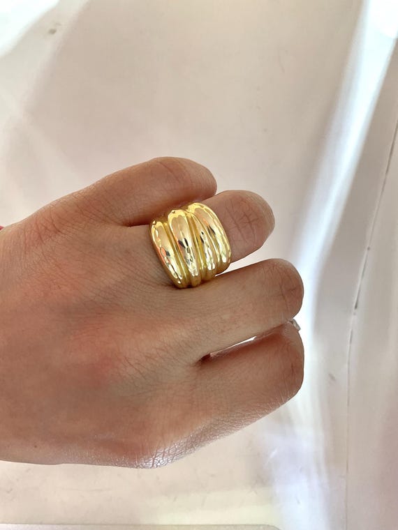 10k Multi Layer Unique Gold Ring - image 1