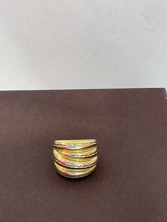 10k Multi Layer Unique Gold Ring - image 2