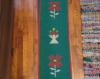Vintage Handwoven Guatemalan Christmas Table Runner