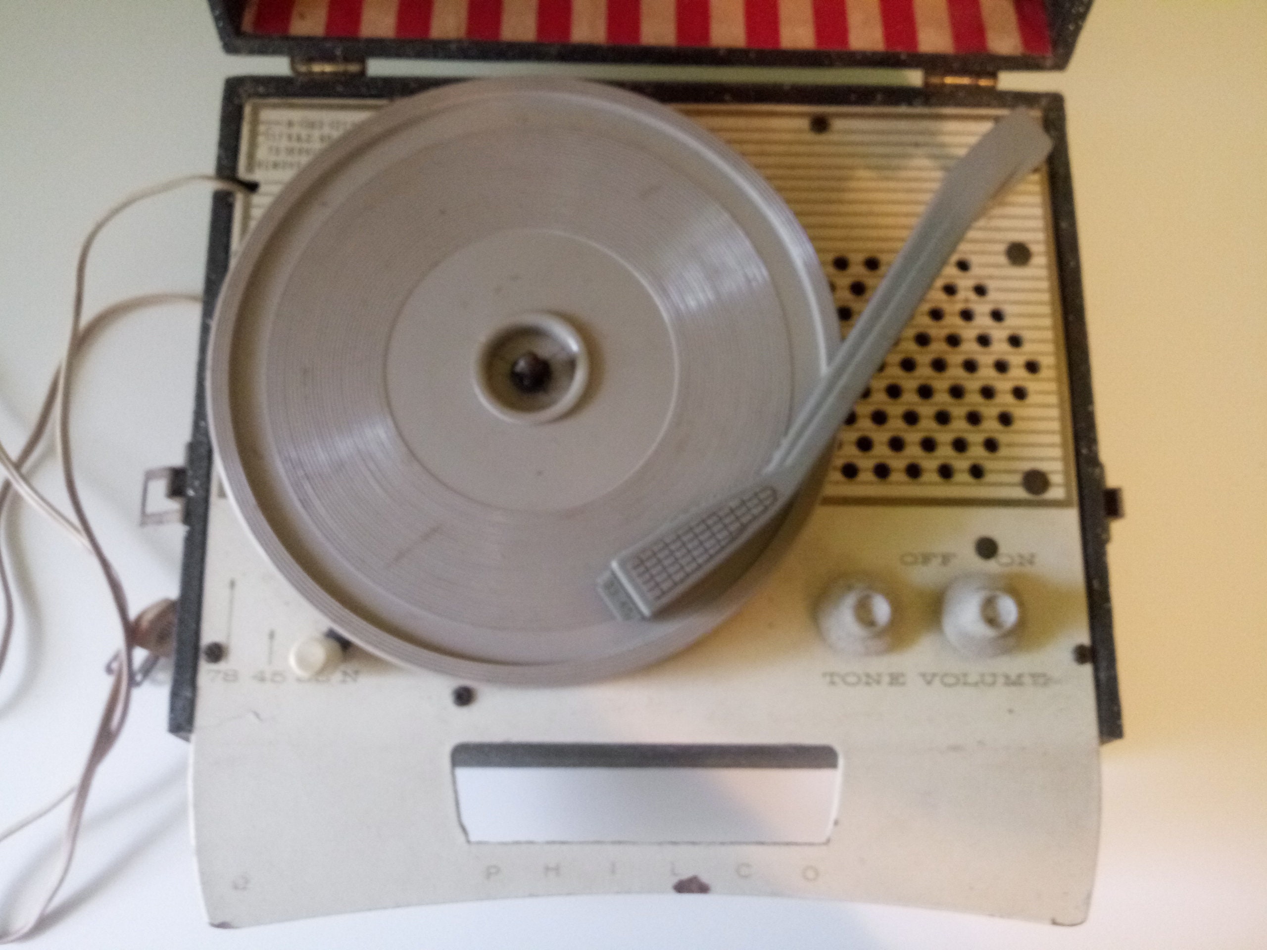 Vintage MidCentury Philco Portable Suitcase Record Player Etsy