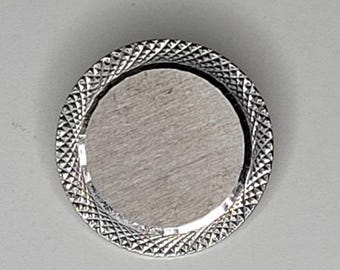 Vintage Lamode Sterling Silver Blank Brushed Monogram Brooch Pin Diamond Cut