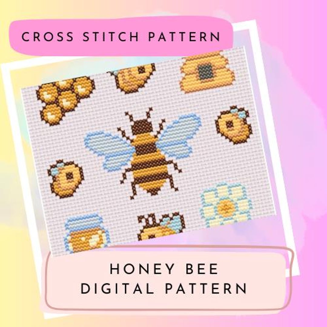 Honey Bee PDF Cross Stitch Pattern | Instant Download - Etsy