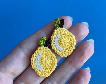 Pendientes de limón de crochet hechos a mano: joyas ligeras de frutas